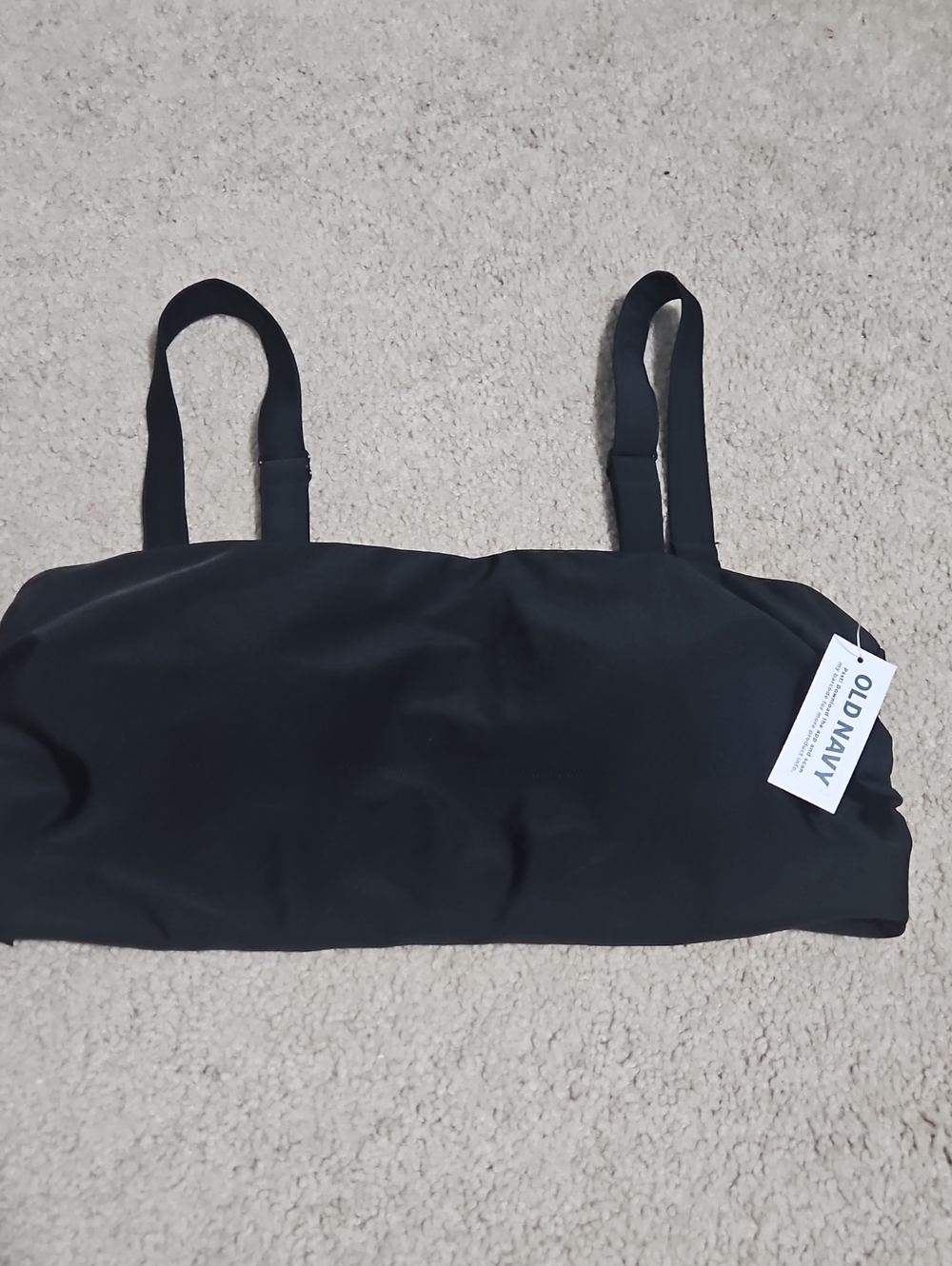 Old Navy Black Bandeau Swim Top with Removable Straps
